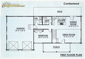 Log Homes First Floor Plan - Cumberland