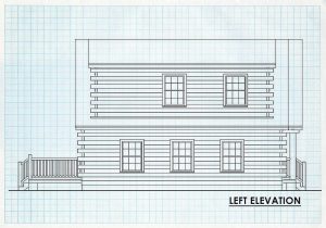 Log Homes Left Elevation - Cumberland