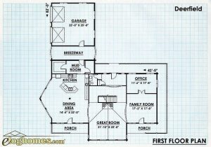 Log Homes First Floor Plan - Deerfield