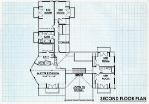 Log Homes Second Floor Plan - Deerfield