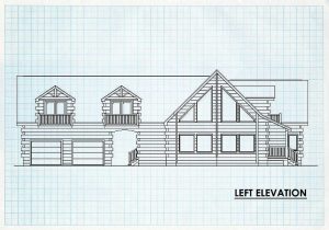 Log Homes Left Elevation - Deerfield