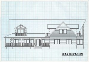 Log Homes Rear Elevation - Deerfield