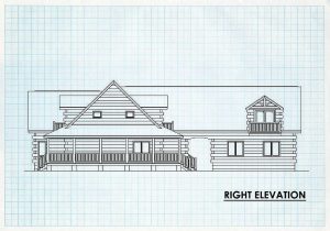 Log Homes Right Elevation - Deerfield