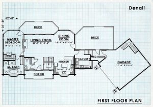 Log Home First Floor Plan - Denali