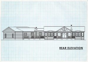 Log Home Rear Elevation - Denali