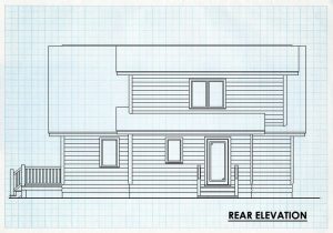 Log Cabin Home Rear Elevation - Dillon