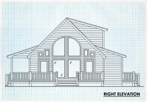 Log Cabin Home Right Elevation - Dillon