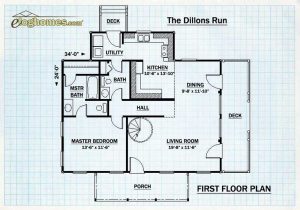 Log Cabin Home First Floor Plan - Dillons run