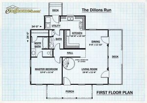 Log Cabin Home First Floor Plan - Dillons run