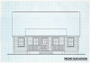 Log Cabin Home Front Elevation - Dillons run