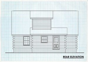 Log Cabin Home Rear Elevation - Dillons run