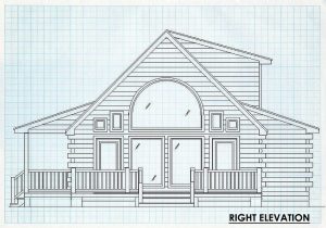 Log Cabin Home Right Elevation - Dillons run