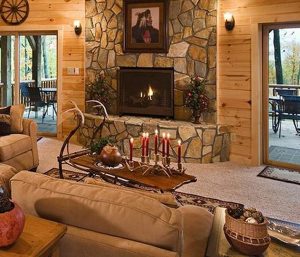 Living Room with Fireplace - Eagle creek