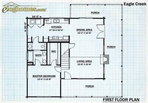 Log Home First Floor Plan - Eagle creek