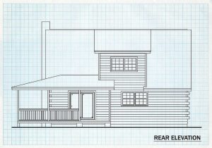 Log Home Rear Elevation - Eagle creek