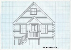 Log Cabin Home Front Elevation - Eagles peak