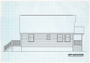 Log Cabin Home Left Elevation - Eagles peak