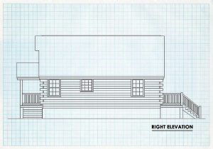 Log Cabin Home Right Elevation - Eagles peak