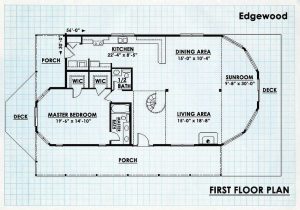 Log Home First Floor Plan - Edgewood