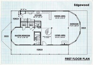 Log Home First Floor Plan - Edgewood