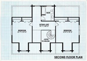 Log Home Second Floor Plan - Edgewood