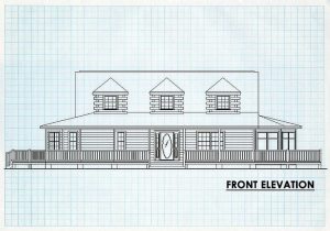 Log Home Front Elevation - Edgewood