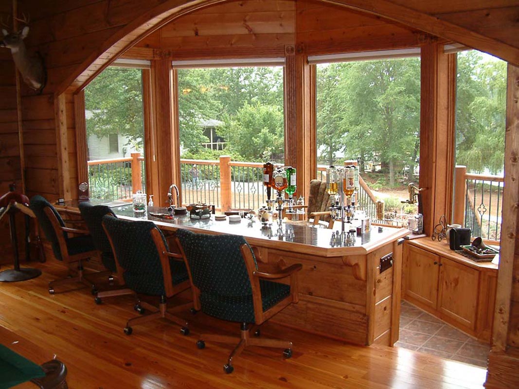 Log Home Bar Interior - Edgewood