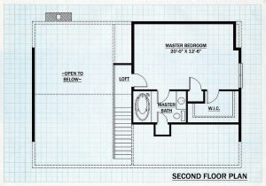 Log Home Second Floor Plan - Elk Horn