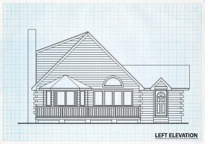 Log Home Left Elevation - Elk Horn
