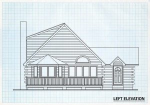 Log Home Left Elevation - Elk Horn