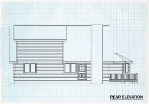 Log Home Rear Elevation - Elk Horn