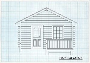Log Cabin Home Front Elevation -  Elkin