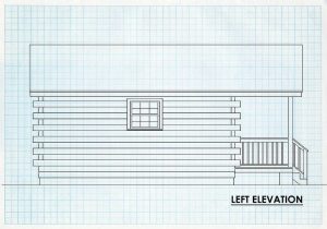 Log Cabin Home Left Elevation -  Elkin