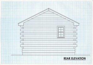 Log Cabin Home Rear Elevation -  Elkin