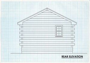 Log Cabin Home Rear Elevation -  Elkin
