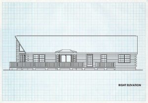 Log Home Right Elevation - Essex