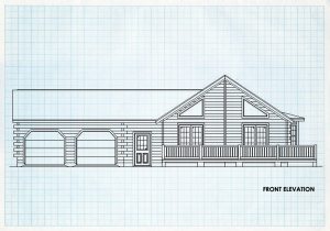 Log Home Front Elevation - Essex