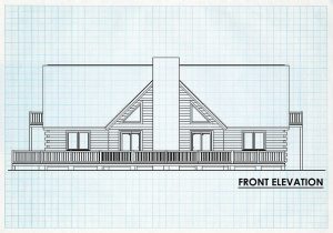 Log Home Front Elevation - Evergreen