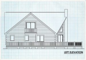 Log Home Left Elevation - Evergreen