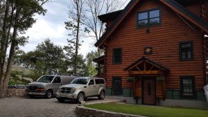 Log Home Front Exterior - Andover