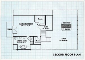 Log Home Second Floor Plan - Fairview