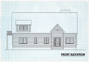 Log Home Front Elevation - Fairview