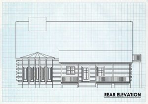 Log Home Rear Elevation - Fairview