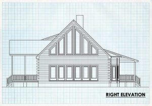 Log Home Right Elevation - Fairview