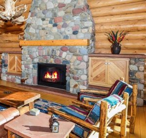 Living Room with Fireplace - Fall River