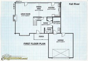 Log Home First Floor Plan - Fall River
