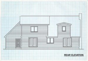 Log Home Rear Elevation - Fall River