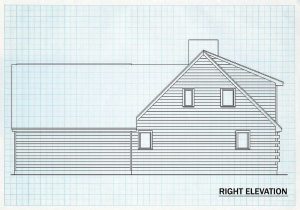 Log Home Right Elevation -  Fall River