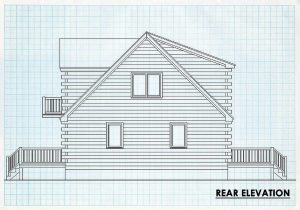 Log Home Rear Elevation - Flat Rock