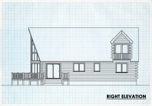 Log Home Right Elevation - Flat Rock
